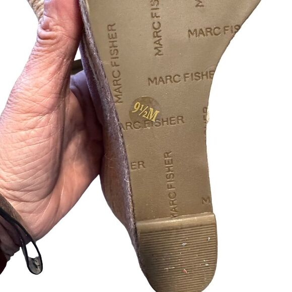 Marc Fisher‎ Pink Haya Scallop Ankle Strap Espadrille Wedge - Size 9.5 - Picture 10 of 16